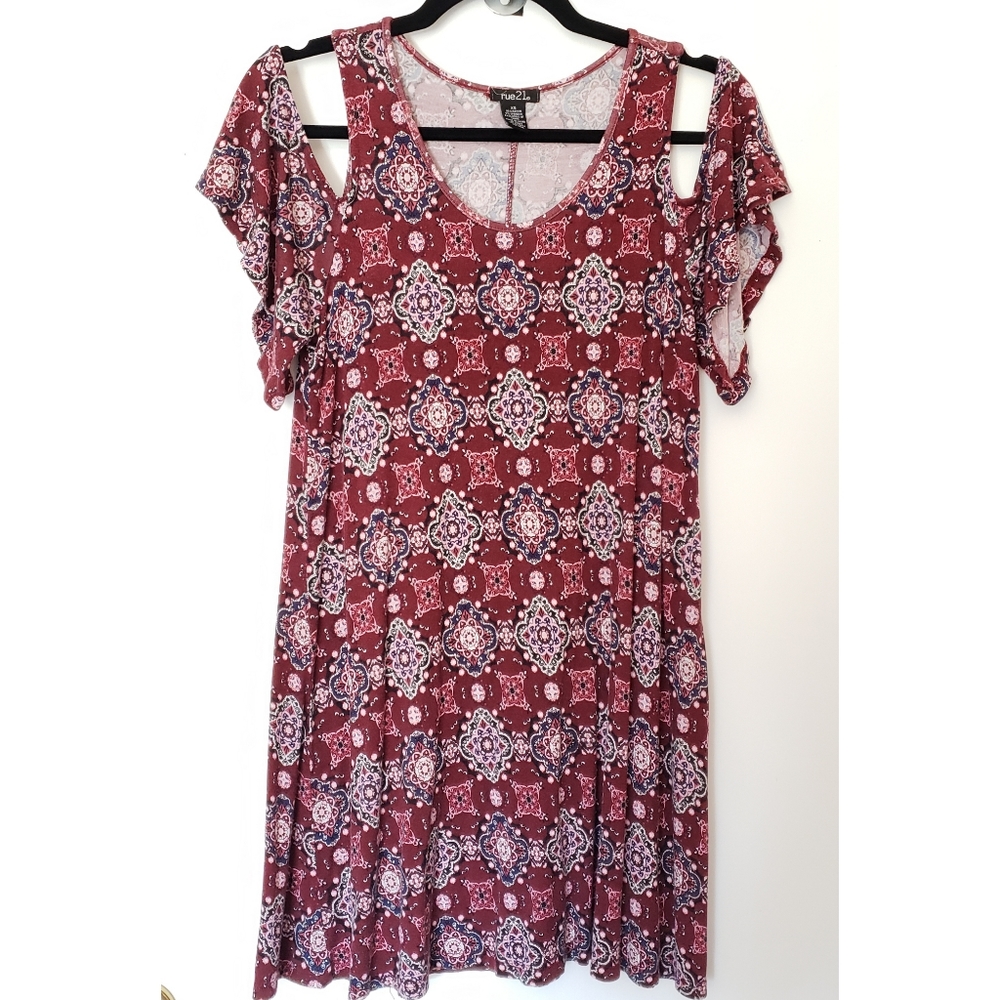 Cold Shoulder Short Sleeved Mini Dress